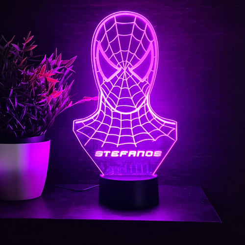 Acrylic Lamp Spiderman Head