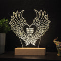 Acrylic Lamp Heart with Wings