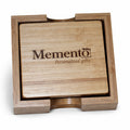 Coaster Bamboo Set/4pcs with Laser Engraving