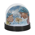 Acrylic Photo Block Globe Black with White Snow