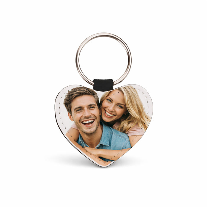 Keyring Leather 1sided Heart