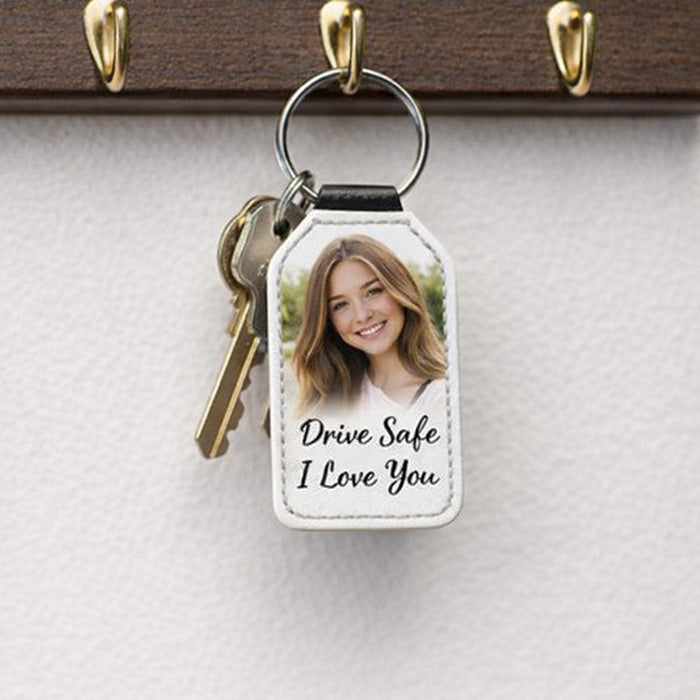 Keyring Leather 1sided Barrel