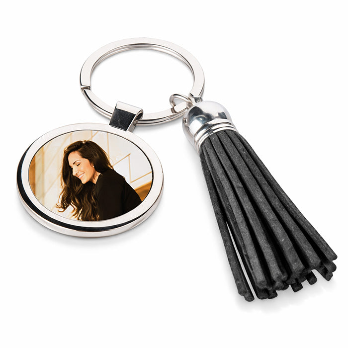 Keyring Metal Round with Tassel
