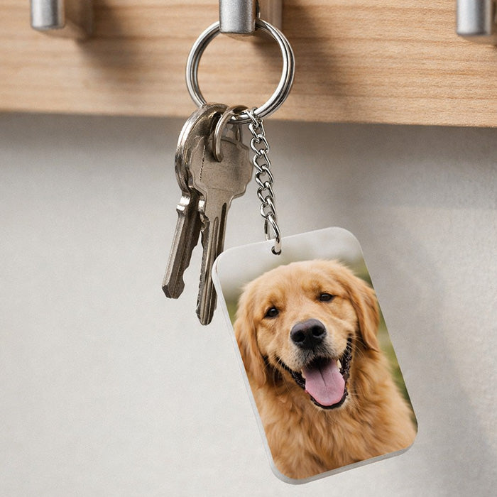 Keyring Plastic 2sided with white edge