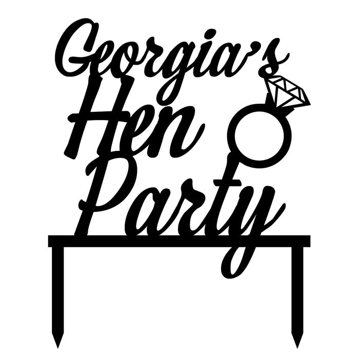 Cake Topper Hen Party with Name