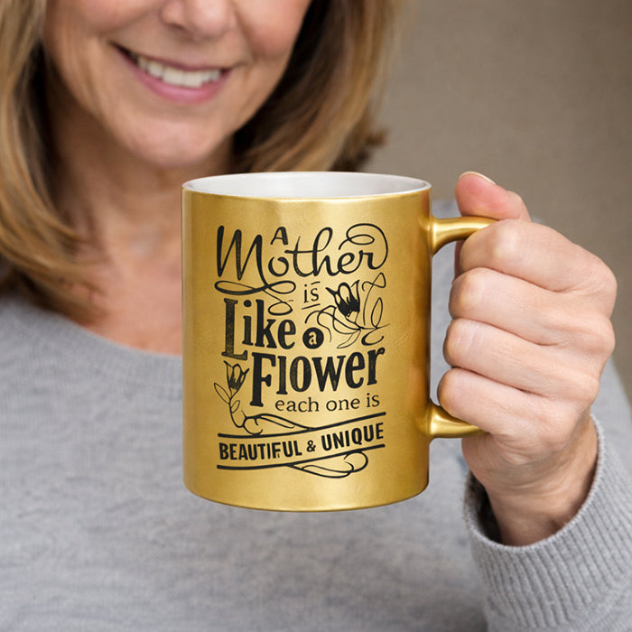Coffee Mug 11oz Metallic Gold