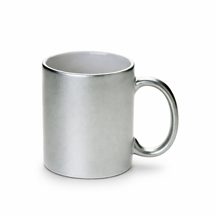 Coffee Mug 11oz Metallic Silver