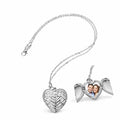 Necklace Silver Heart Angel Wings