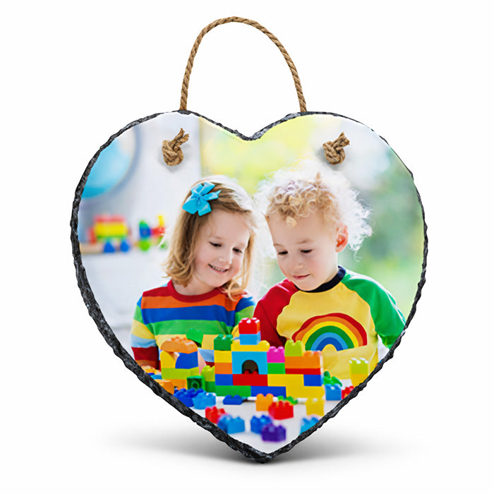 Photo Slate Hanging Heart 20x20cm